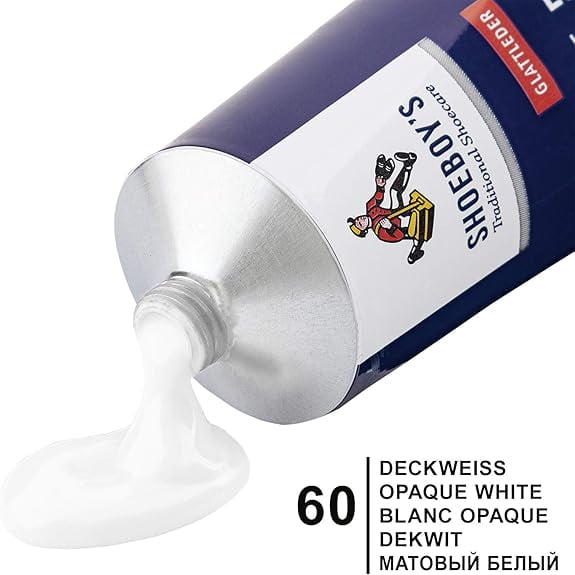 Shoeboy's 60 Opaque White Leather Cream - best intensive care and rejuvenation of leather shoes. Cleans, cares, conditions, shines and refreshes the color of the leather.