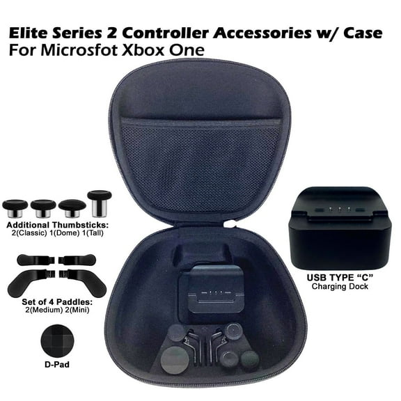 Pre-Owned Xbox Elite Series 2 Controller Carrying Case with Charging Stand & Accessories
