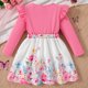 thumbnail image 3 of Vestido de Manga Larga para Niñas Cuello Redondo con Estampado de Corazón Falda de Dos Piezas Vestido de Princesa de Moda para Niñas Pequeñas, 3 of 8