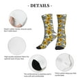 thumbnail image 6 of Crew Socks for Women Men Athletic - Bright sunflower flowers checkered Soft Comfort Breathable Mid-Calf Sole Running Socks Womens Men, 6 of 7
