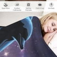 thumbnail image 3 of ONETECH Dolphin Blanket Gifts Cute Throw Blanket for Adults, Kids - Black Soft Plush Blankets for Couch, Sofa, 3 of 6
