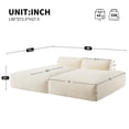 thumbnail image 2 of 90" Oversized Modular Sectional Sofa Bed - Plush Fabric, Beige, No Assembly Required, Elderly-Friendly Foam & Spring Comfort for Living Rooms, 2 of 9