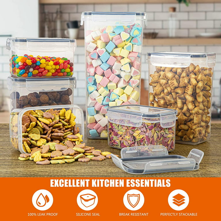 Large Food Storage Containers, Bpa Free Plastic Airtight Food