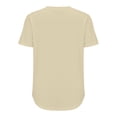 thumbnail image 5 of Duoif Shirts for Women, Women's T Shirt Short Sleeve Formal Casual Shirt Summer Clothing Flowing Creases Front Round Neck Summer Tops Beige L, 5 of 5