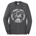 thumbnail image 2 of Wild Bobby Worry Ends When Faith In God Begins Inspirational/Christian Men Long Sleeve Shirt, Heather Black, X-Large, 2 of 5