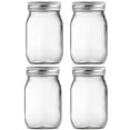 thumbnail image 1 of Frascos de vidrio BEWAVE de 500 ml, transparentes, con tapa para alimentos, paquete de 4, 1 of 9