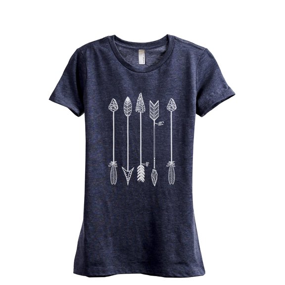 Arrows Antiquity Women's Fashion Relaxed T-Shirt Tee Heather Navy Medium