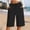 *Black, variant on ClodeEU Women's Drawstring Elastic Waist Denim Knee Length Shorts with Pockets ,Solid Color Slim Fit Casual Bermuda Jeans Black,Women's Plus L