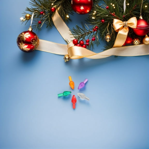 OFFIGAM 100-Pack Small Replacement Bulbs for Ceramic Christmas Tree Lights Outdoor Holiday Decoration