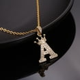 thumbnail image 2 of AYYUFE Letter Necklace Rhinestone Crown Letter Pendant Adjustable Chain Women Necklace for Gift Alloy Brown, 2 of 8
