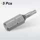 thumbnail image 3 of Uxcell 5pcs T10 Torx Destornillador Bit 1/4" Hex Shank 25mm/1" Longitud Acero S2 Estrella, 3 of 7