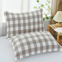 Cheapark Cotton Checkered Pillow Cases Woven Cloth Covers Rectangle Standard Size For Bedding Sleeping Accessories Home Decor Fall