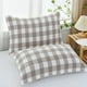 thumbnail image 1 of Funda de Almohada de Algodón a Cuadros | Tamaño Estándar: 50 X 76 Cm | Estampado de Cuadros Azules, Rosas y Grises | Protector de Tela Transpirable para Ropa de Cama y Decoración Del Hogar, 1 of 6