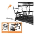 thumbnail image 4 of Estante de 2 niveles para platos, Estante para secar platos sobre el fregadero con sistema de drenaje automático de 360°, Organizador de cocina multifuncional, 4 of 9