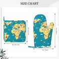 thumbnail image 4 of Disketp World Map With Landmarks Oven Mitts And Potholders Bbq Gloves-Oven Mitts And Pot Holders With Recycled Infill Silicone Non-Slip Cooking Gloves For Cooking Baking Grilling, 4 of 9