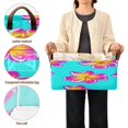 thumbnail image 5 of Vibrant Flowers Pattern Design Open Home Storage Bins Foldable Metal Frame Shelf Baskets 16.9x11.4x7.7in Water-Resistant, 5 of 8