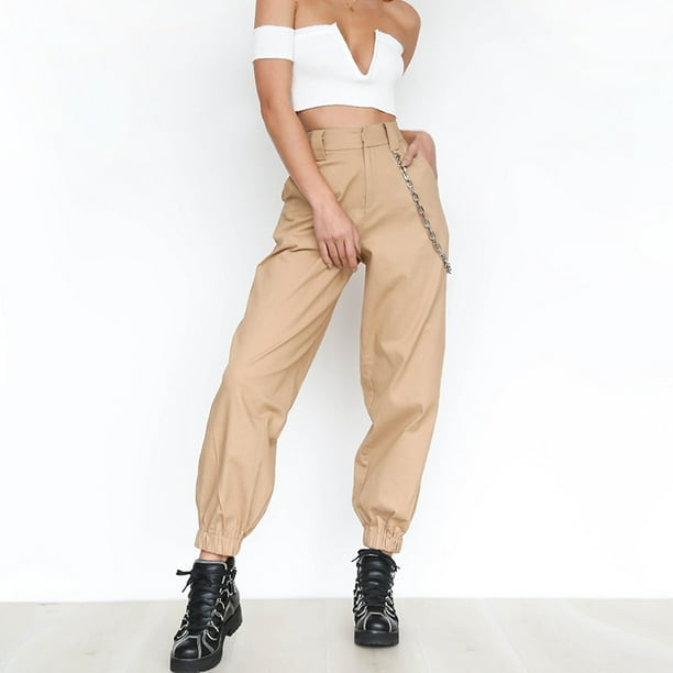 New Style Women's Individual Solid Color Sports Casual Wide Leg Harun Pants  