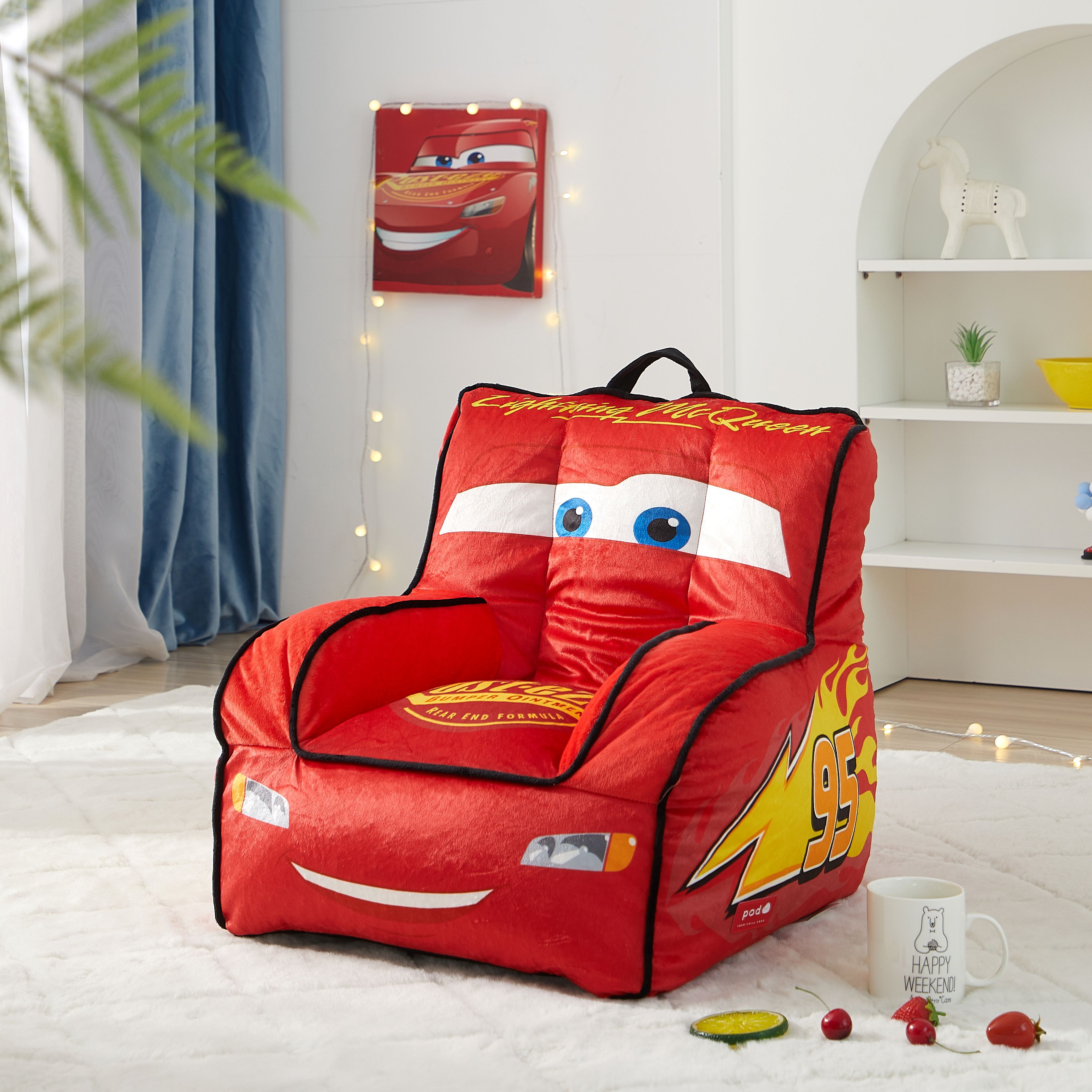 Disney Lightning McQueen 18-Inch Toddler Beanbag Chair, Red photo 6