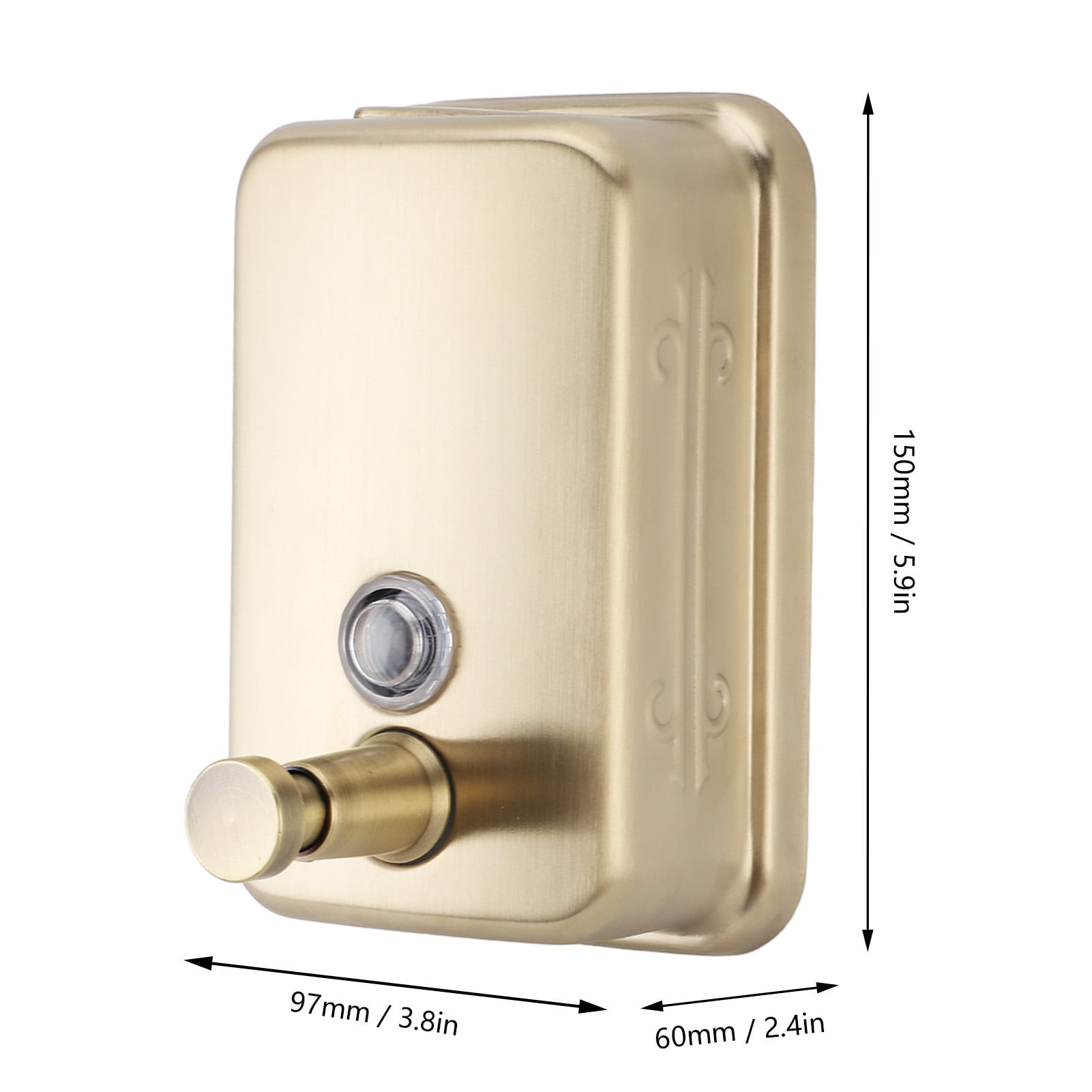 NFTIGB Wall Mount Commercial Soap Dispenser Large Capacity Leakproof Manual Stainless Steel Soap Dispenser for Hotel Bathroom 500ml / 16.9 fl oz
