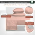 thumbnail image 5 of Pizuna King Sheet Set 400 Thread CountBed Sheet Set - 100% Cotton Bed Sheets, Deep Pocket, Cooling & Breathable - Rose Pink, 5 of 7