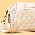 thumbnail image 3 of Sac Bandoulière pour Femmes en Cuir Véritable, Sacs Messagers Mode, Sacs à Main (Beige), 3 of 7