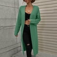 thumbnail image 2 of Vedolay Womens Sweaters Cardigan Drape Open Front High Low Hem Sweater Green,L, 2 of 5