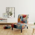 thumbnail image 2 of Designart "Focusing on Geometric Abstraction IV" Multi-Color Abstract Spirals Upholstered Accent Chair - Modern Arm Chair For Bedroom, 2 of 7