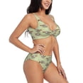 thumbnail image 2 of Wukai Twig Sloth Women's Bikini Set Two Piece,wimsuit High Waisted V Neck Twist Front Adjustable Spaghetti Straps Bathing Suit-X-Large, 2 of 7