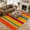 thumbnail image 3 of Retro Minimalist Striped Area Rugs 5'x7', Washable Small Throw Rugs for Laundry Room Playroom, Classic Lines Geometric Pattern Indoor Outdoor Rug Non-Slip Low Pile Carpet Runner Reversible Floor Mats, 3 of 8