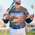 thumbnail image 6 of Daiia Cherry Blossoms Mens Baseball Jersey Button Down Shirts Short Sleeve Sports Uniforms-Large, 6 of 9