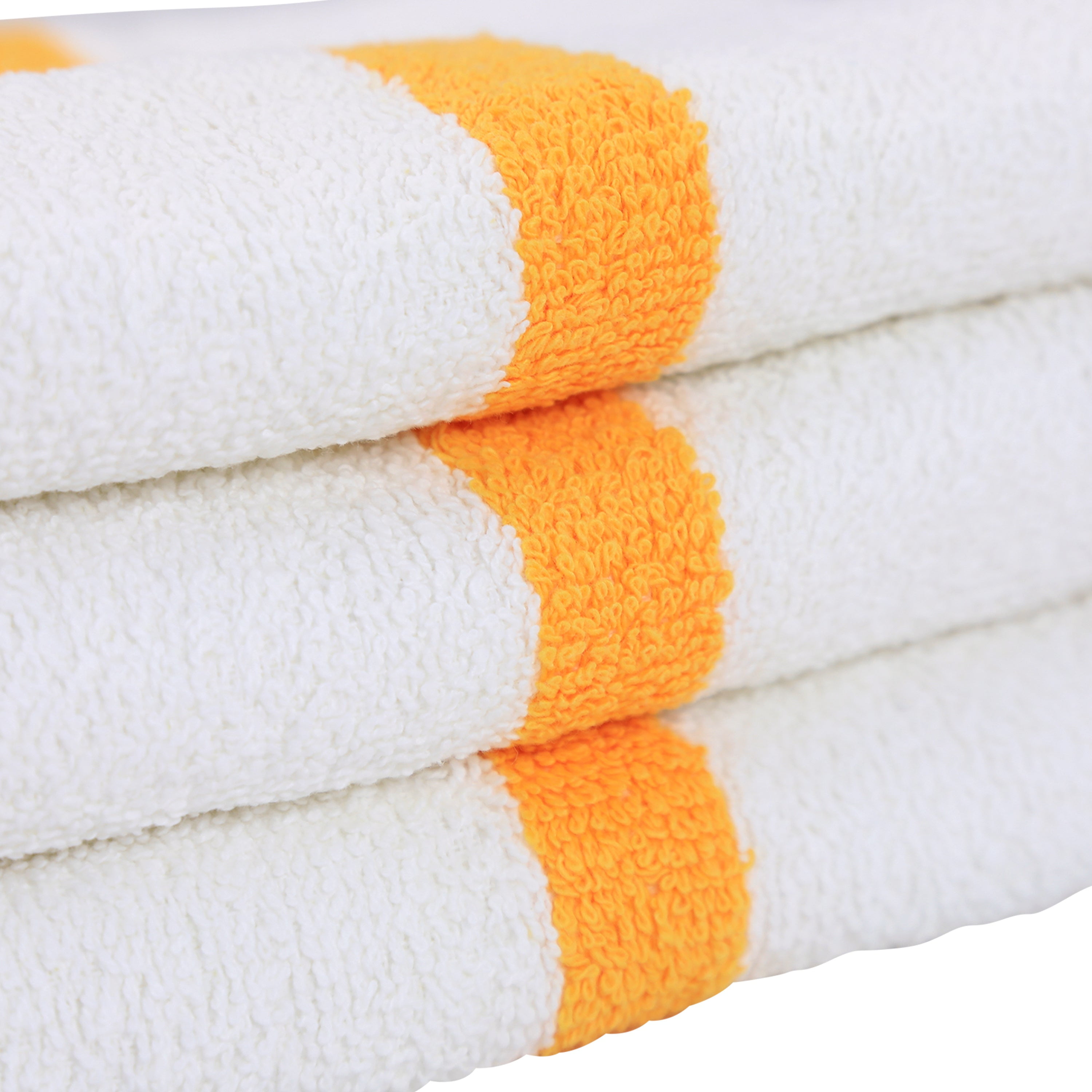 Arkwright Power Gym Hand Towels (12 Pack), 16x27 in., Soft Cotton, White with Gold Stripe
