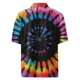 thumbnail image 4 of Yiaimeir Men's Fashion Loose Tie-Dye Printed Short Sleeve Beach Shirt，Size S-2XL, 4 of 5