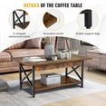 thumbnail image 3 of Resenkos 2-Tier Industrial Rectangular Coffee Table with Storage Shelf-Rustic Brown, Modern Coffee Table for Living Room Office Reception, 3 of 4