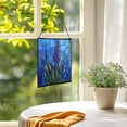 thumbnail image 3 of Lavender Flower Stained Glass Panel Suncatcher Square Window Hanging, 8 Inch Real Glass Decorative Art Sun Catcher for Home, Gift, and Garden Decor 78OR13, 3 of 6