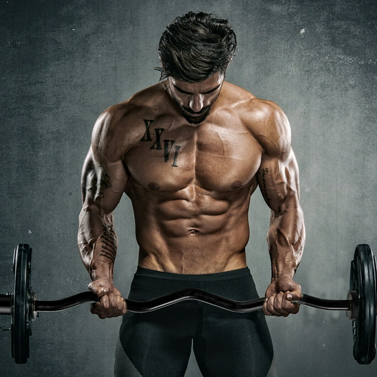 Goplus 48'' Olympic EZ Curl Bar, Phosphate Steel, 28mm Grip