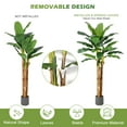 thumbnail image 4 of Studyset 5FT Tall Artificial Banana Tree,Faux Banana Tree with Grey Planter,Artificial Plants with 11 Faux Banana Leaves Plant for Home Living Room Office Decor, 4 of 7