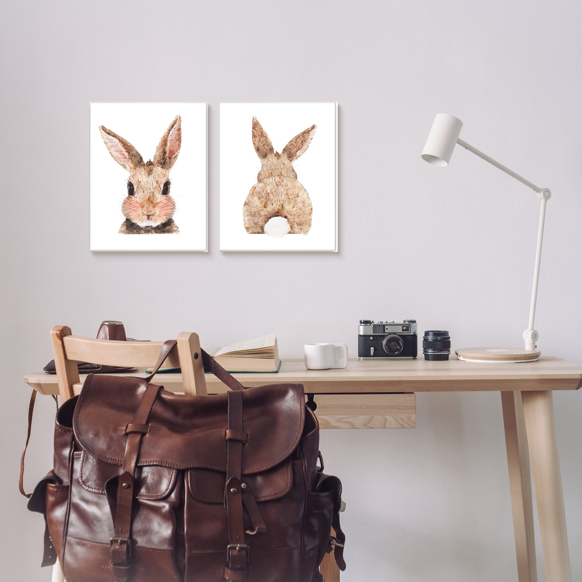 Stupell Indtries Cute Bunny with Cotton Tail Back Blhing Rabbit,10 x 15,Design by Amanda Greenwood