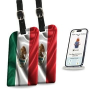 [Pack 2] tag8 Mexico Flag Tag Smart Bag tag |Trendy Luggage tag ID Identification | Suitcase Tag | Fashionable Digital Name tag | Airline Compliant, SITA World Tracer Code Enabled | Gift idea