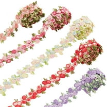 1Set 5 Colors Flower Trim Ribbon Floral DIY Lace Applique Sewing Craft Rose Lace Edge Trim Decorating Embroidered Polyester for Wedding Dresses Embellishment DIY Party Decor Clothes 5 Yards