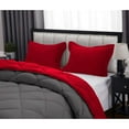 thumbnail image 5 of DNG Creations 5 Piece Solid Reversible Diamond Pattern Comforter 550 GSM All Season 800 TC, 100% Egyptian Cotton - Full/ Queen - Size ( Dark-Grey/Red Colour ), 5 of 7