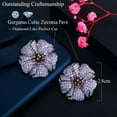 thumbnail image 4 of Cute Mirco Pave Black Gold Purple CZ Women Party Large Flower Stud Earrings Gift, 4 of 9