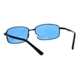 thumbnail image 4 of Mens Narrow Rectangular Metal Rim Retro 90s Sunglasses Gunmetal Blue, 4 of 4