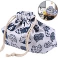 thumbnail image 5 of 1 Pce Sac à Lunch Imperméable Isolé Boîte à Lunch Portable Style Japonais Sac à Lunch Portable à Cordon Sac à Lunch Imperméable Isolé Bleu, 5 of 5