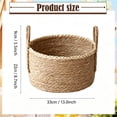 thumbnail image 2 of XKHHLH Seagrass Woven Storage Basket with Handles, Natural Handwoven Round Organizer Basket for Blankets, Toys, Towels, Laundry and Fireplace Wood Home Decor, 2 of 6