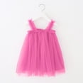 thumbnail image 2 of CPNG Girls Tulle Vest Dress Solid Color Sleeveless Square Neck Dress Temperament Cute Elegant Casual Puffy Skirt Dress(Hot Pink,3-6 Months), 2 of 3