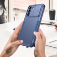 thumbnail image 6 of SaniMore for Samsung Galaxy S21 FE (6.4" 2021) Case, [Sliding Camera Window] Wireless Charging Shockproof Drop Resistant Hybird PC TPU Anti-slip Heavy Duty Protective Shell, Navy Blue, 6 of 7