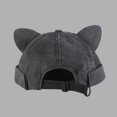 thumbnail image 5 of Retro Washed Cotton Cat‑Ears Brimless Hat Funny Unique Casual Party Daily Wear Street Fashion Beret Cap, 5 of 6