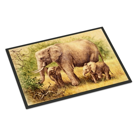 Elephants by Daphne Baxter Doormat 24x36