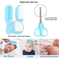 thumbnail image 3 of Baby Healthcare and Grooming Kit,Bexikou Baby Health Nursery Care Items,Baby Comb, Brush, Finger Toothbrush, Nail Clippers, Scissors, Nasal Aspirator, Baby Essentials Nursery Care Kit (Blue), 3 of 7