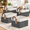 Gray & White-20L (14.8"L x 10.3"W x 8.3"H), variant on Gray & White 20L (14.8"L x 10.3"W x 8.3"H) Fabric Storage Baskets 4 Pack for Shelves